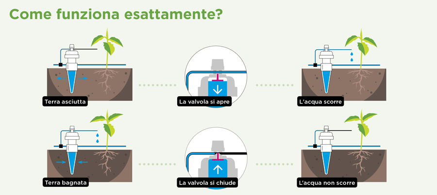 Blumat Sensore Di Irrigazione Automatico A Goccia, Sistema Completo Con Tubo E Splitter, Per Piante In Vaso E Giardino, Senza Elettricità, Regola L'Umidità Del Terreno